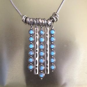 Lucky brand silver and turquoise necklace
